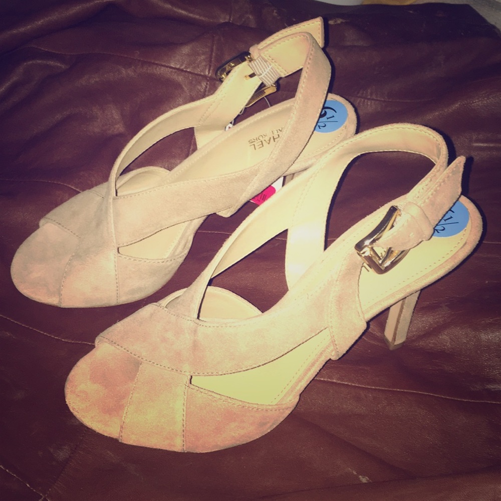 Michael Kors Tan suede heel sandal slingback